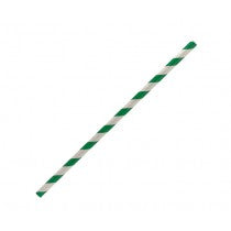 Paper Straw Regular - Green Stripe