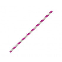 Paper Straw Regular - Pink Stripe