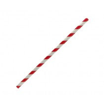 Paper Straw Regular - Red Stripe