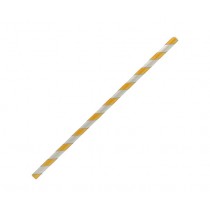 Paper Straw Regular - Yellow Stripe