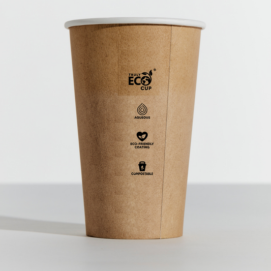 Printed Kraft Truly Eco Single Wall Hot Cup - 12oz