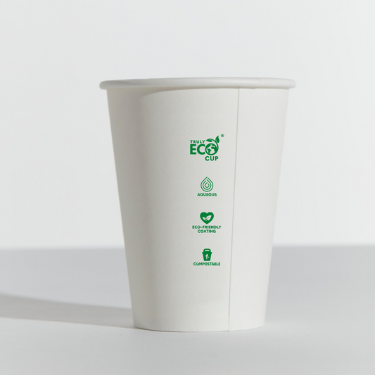 White Truly Eco Single Wall Hot Cup - 12oz